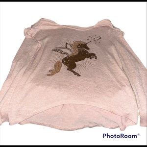 Shoulder less unicorn shirt